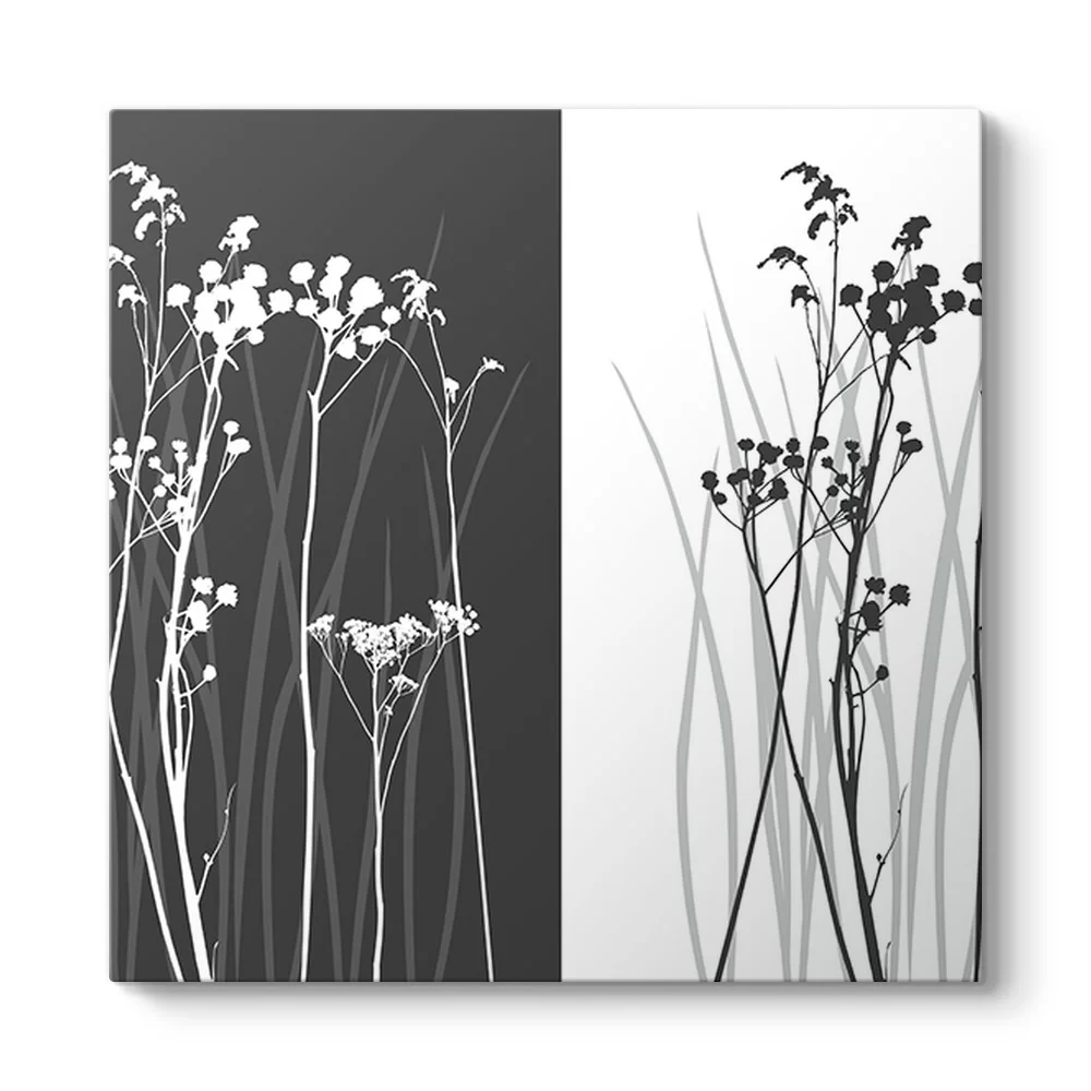 W&B Flowers Tablosu - Model 3